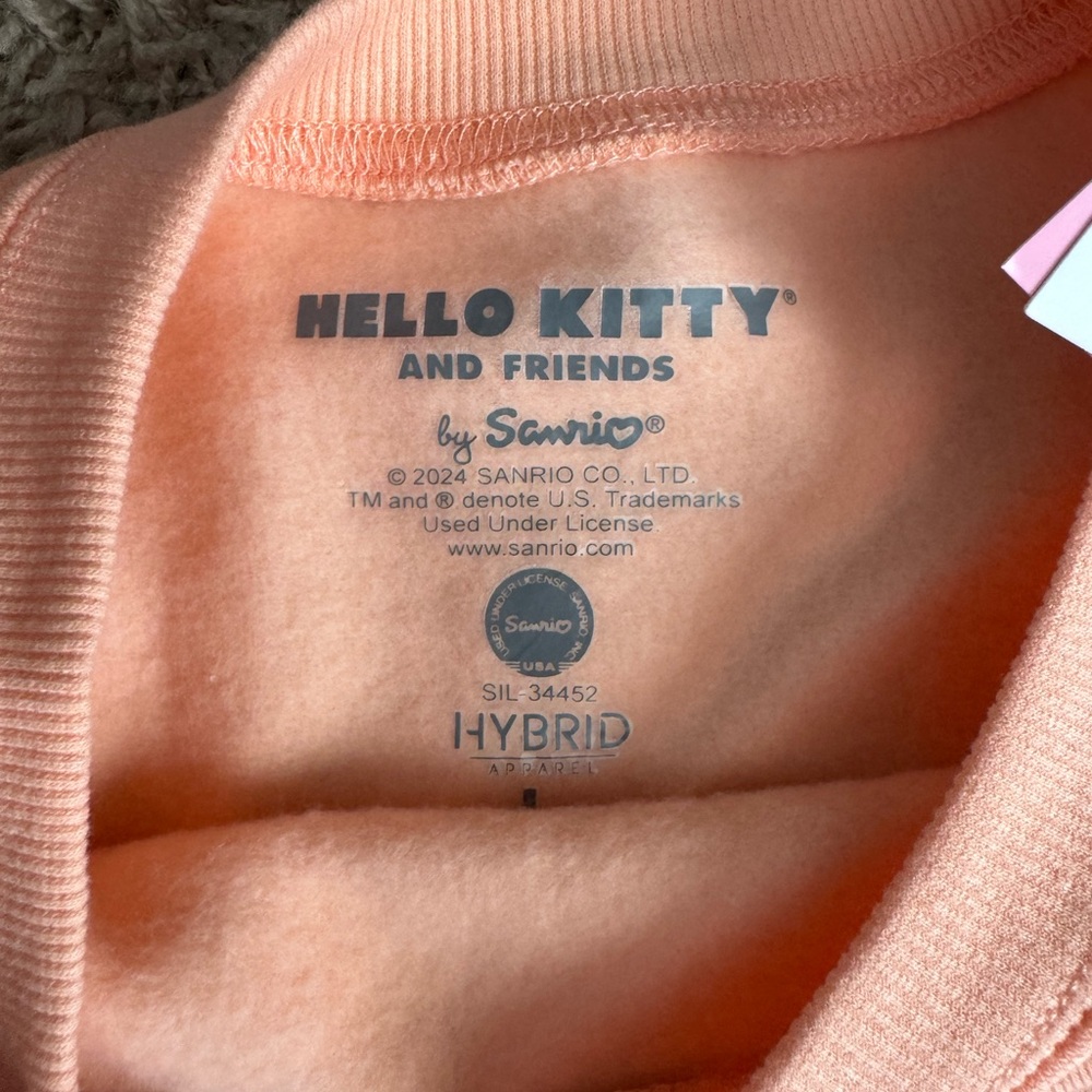 NWT Hello Kitty by Sanrio Graphic Sweatshirt in Peach - Picture 6 of 9